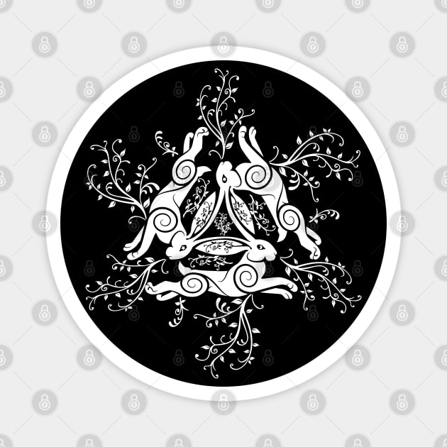 Three Hares Magnet by LaughingCoyote